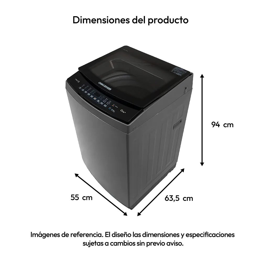 Lavadora  CHALLENGER automática 13 Kg (29 Lb) - CW 5713 DG
