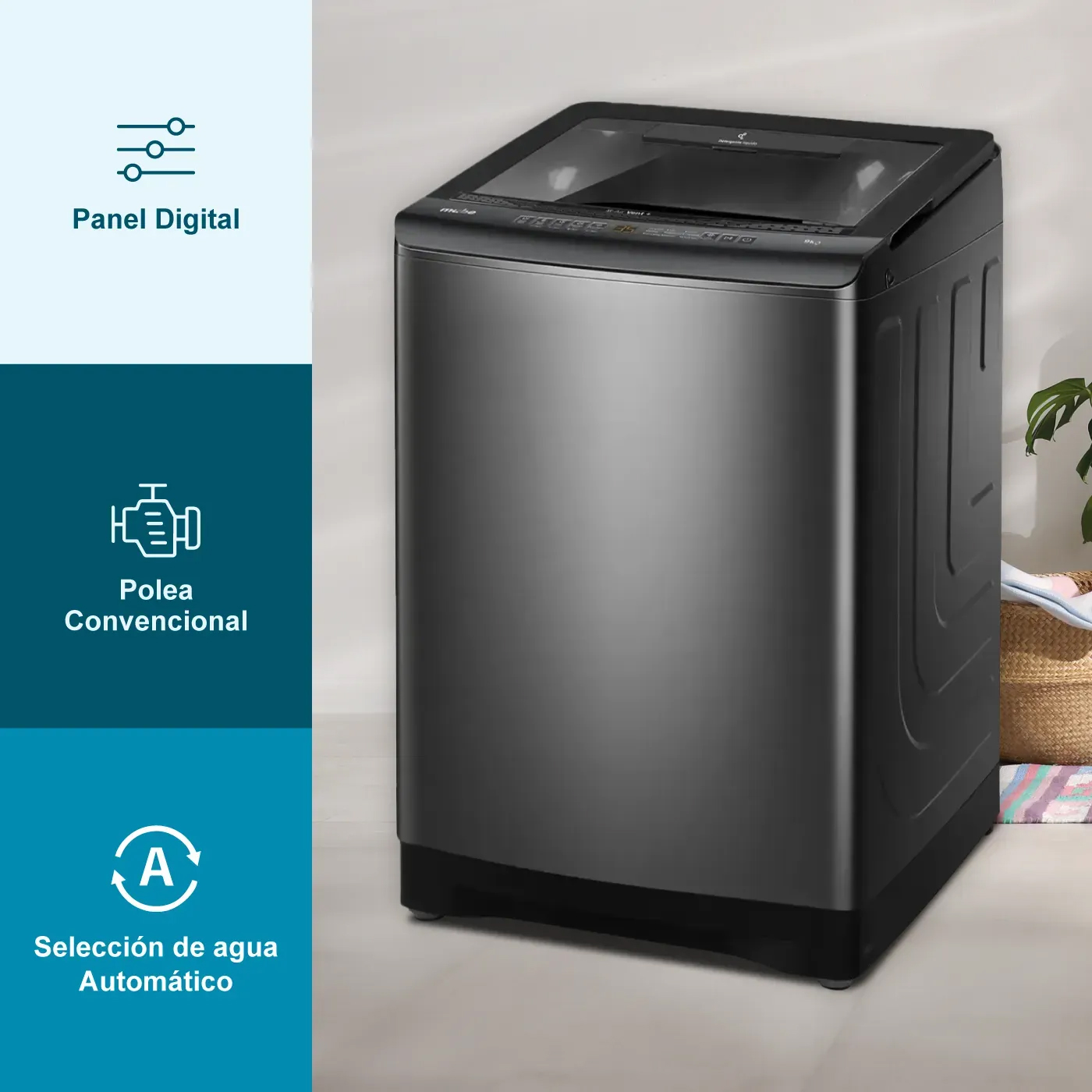 Lavadora  MABE Automática Propela 9 Kg Diamond Gray  - LMA9020WDGAB0 - REF 24073