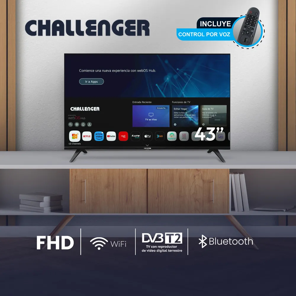 TV CHALLENGER LED 43HW SMART BT – Full HD, Smart y con Magic Control incluido