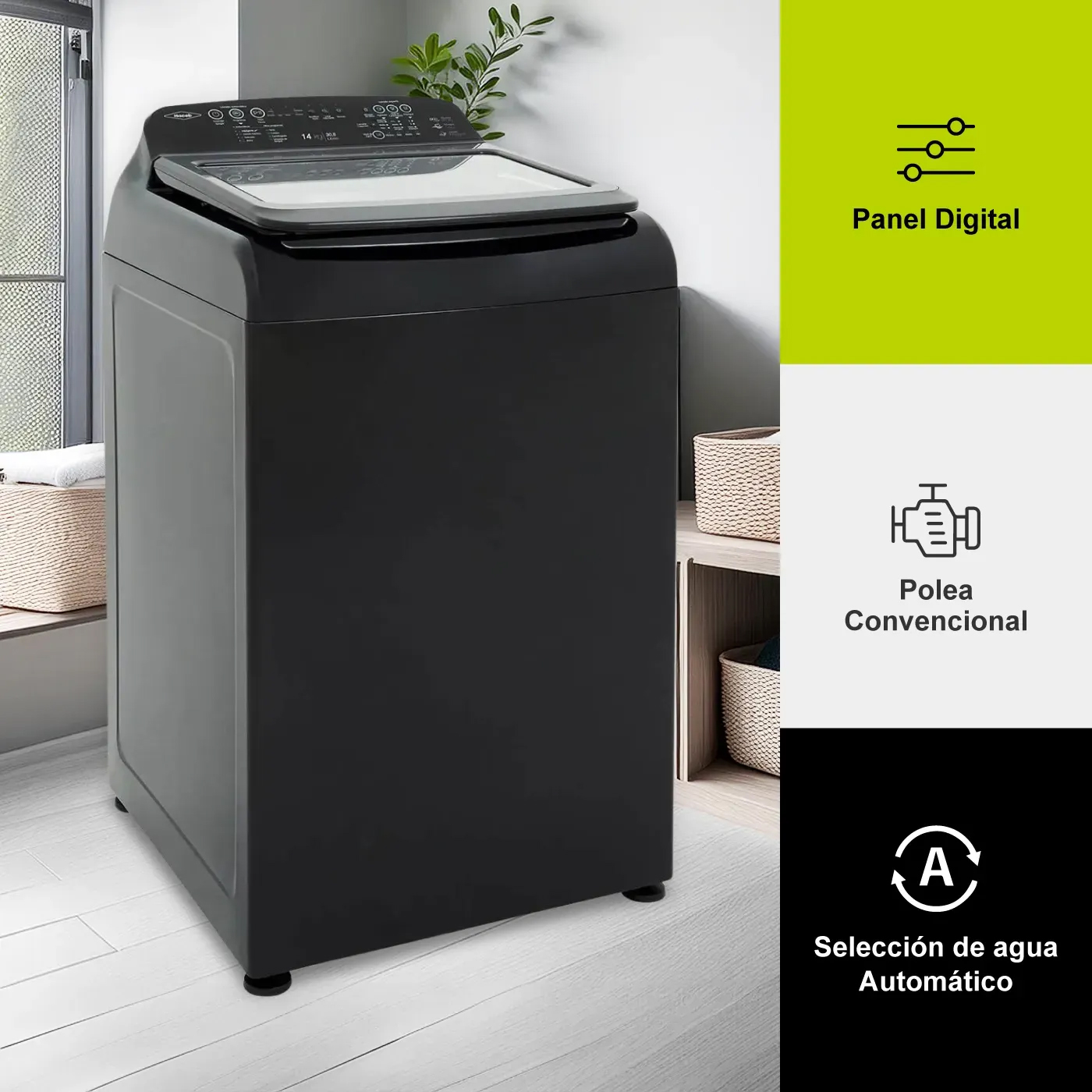 ¡Limpieza eficiente y cuidado para tus prendas con la Lavadora Digital Ivy 14kg!
