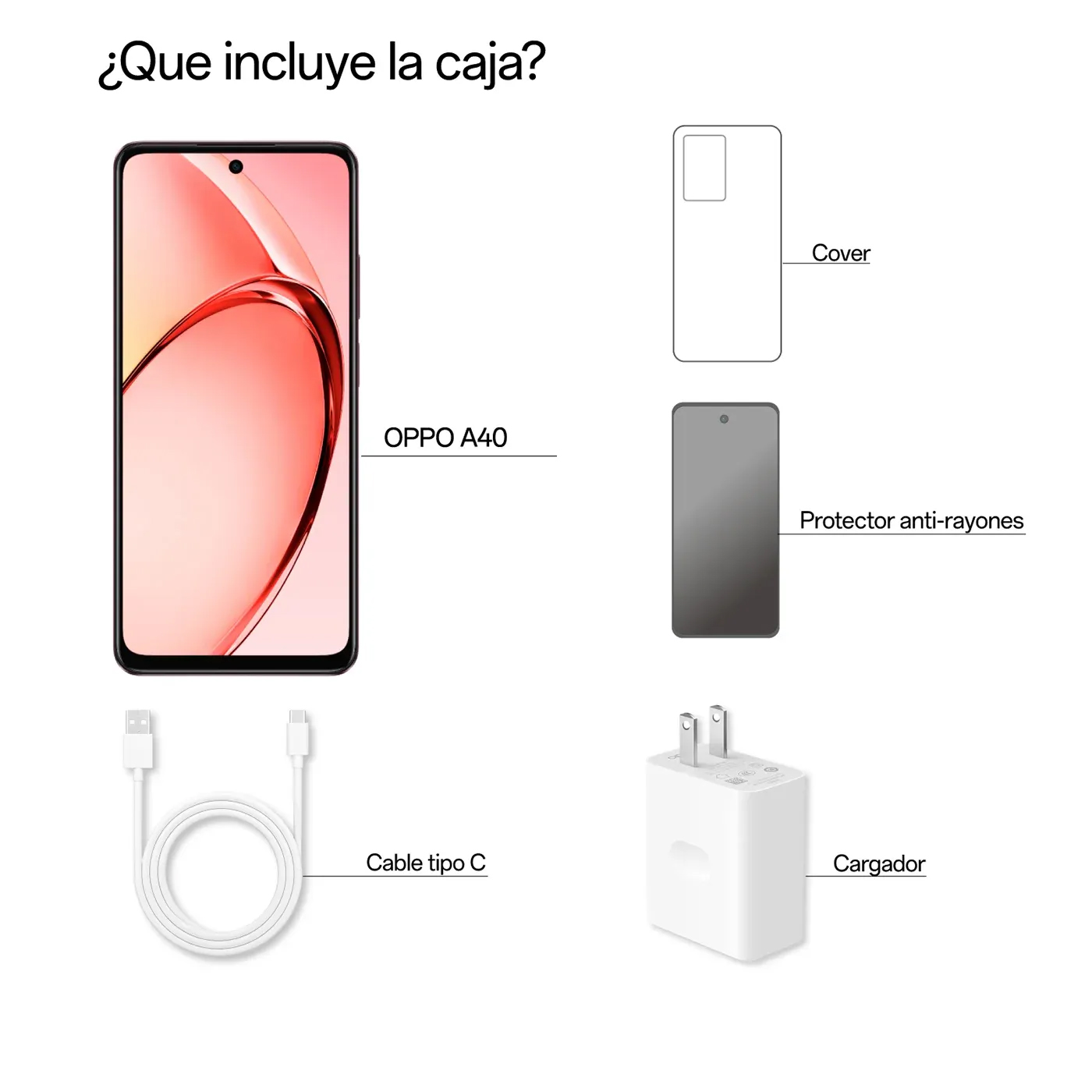 OPPO A40 4+256GB Café + Audífonos Alambricos - REF 26571