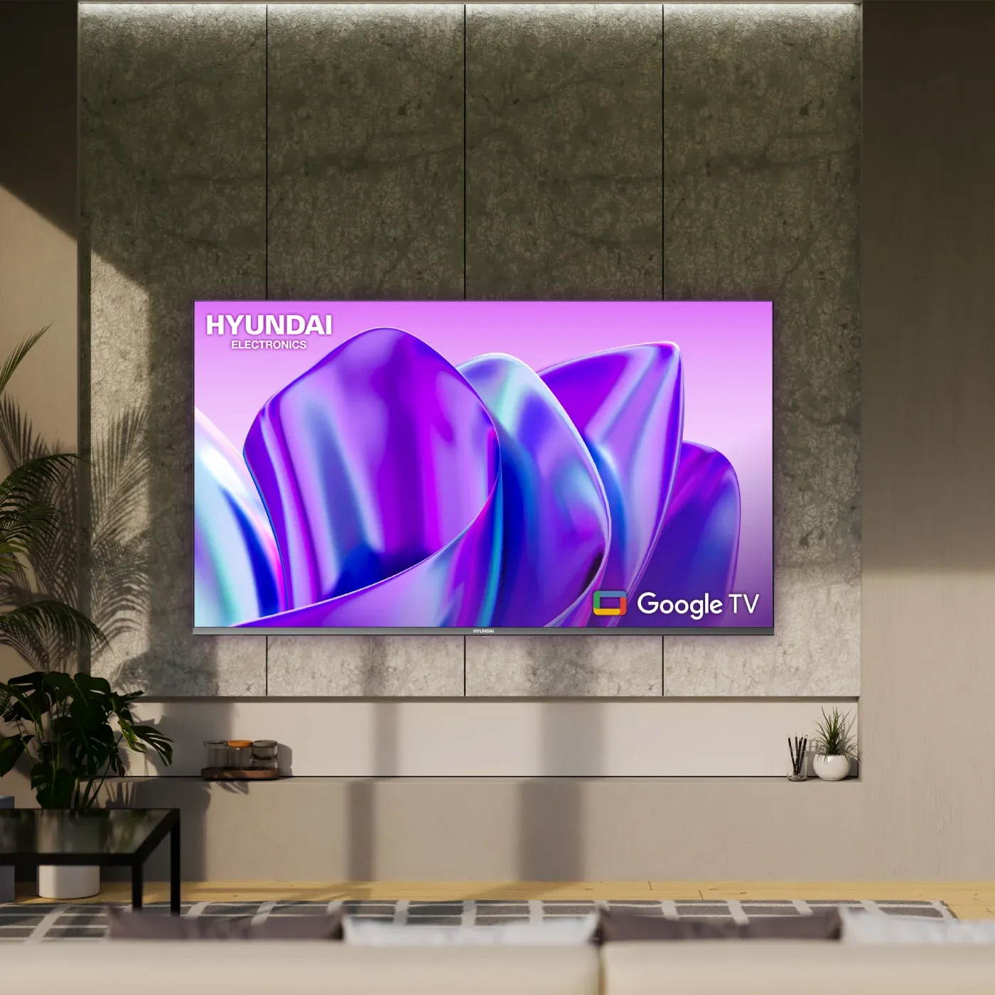 Vive el cine en casa | LED 55" HYUNDAI 5524G 4K Google TV SIN BORDE