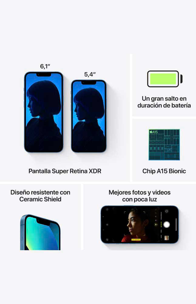 COMBO EXCLUSIVO: IPHONE 13 128GB (NEGRO) + ADAPTADOR DE CORRIENTE APPLE USB 20W REF 22502